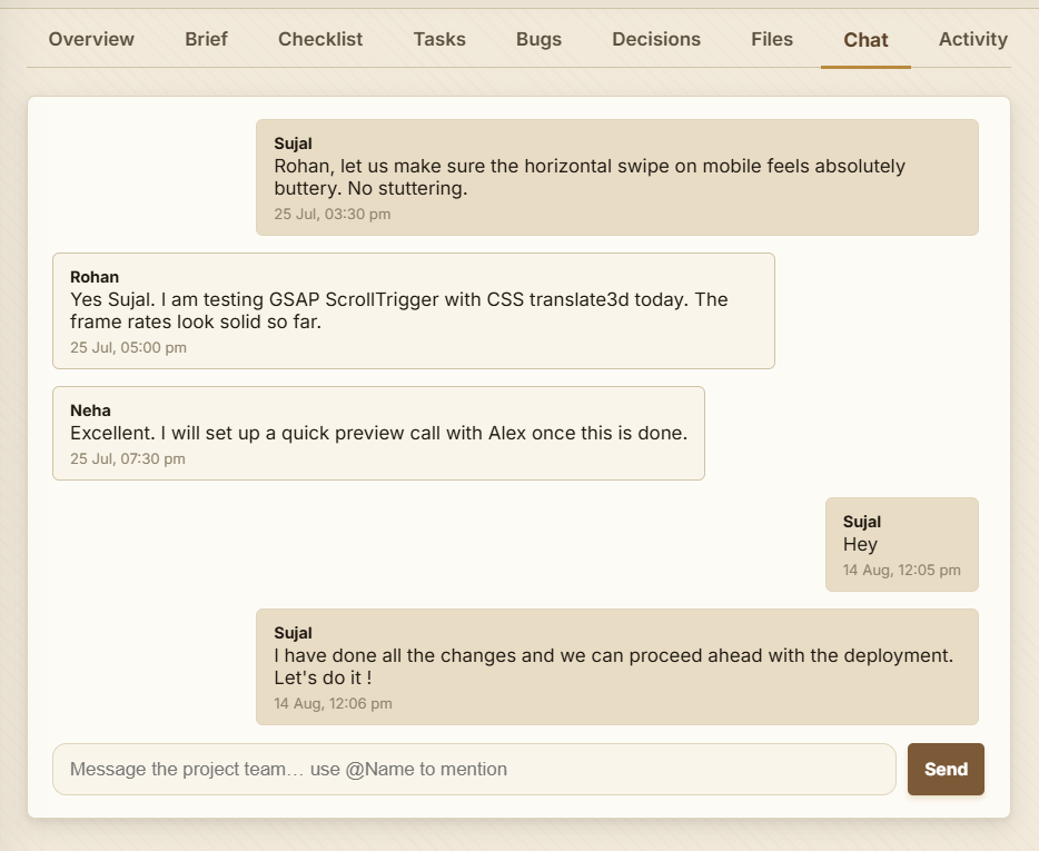 CRM Conversations Feed Screenshot
